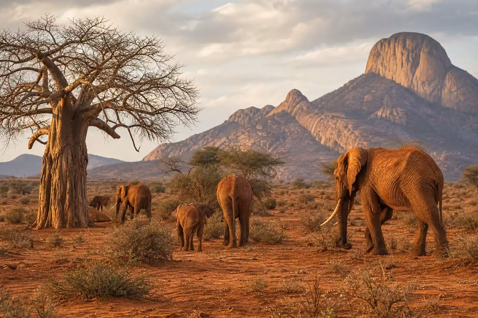 Wildlife landscape in Tsavo National Park